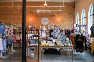 View of inside a boutique, apparel and other items